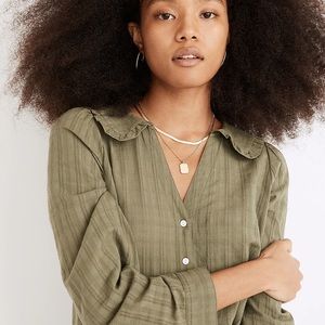 Madewell Ruffle-Collar Button-Up Shirt